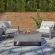 Blake Square Propane Fire Table with Natural Gas Kit in Weathered Slate Steel