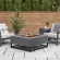 Blake Square Propane Fire Table with Natural Gas Kit in Weathered Slate Steel