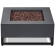 Blake Square Propane Fire Table with Natural Gas Kit in Weathered Slate Steel