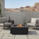 Aegean Square Propane Fire Table with Natural Gas Kit in Black Powder Coated Steel