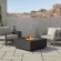 Aegean Square Propane Fire Table with Natural Gas Kit in Black Powder Coated Steel