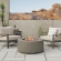 Aegean Round Propane Fire Table with Natural Gas Kit in Mist Gray
