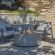 Aegean Round Propane Fire Table with Natural Gas Kit in Weathered Slate