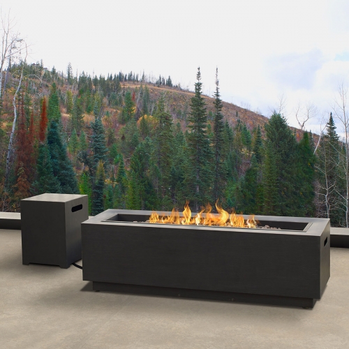 Lanesboro Liquid Propane Fire Table w/ Conversion Kit in Gray Steel