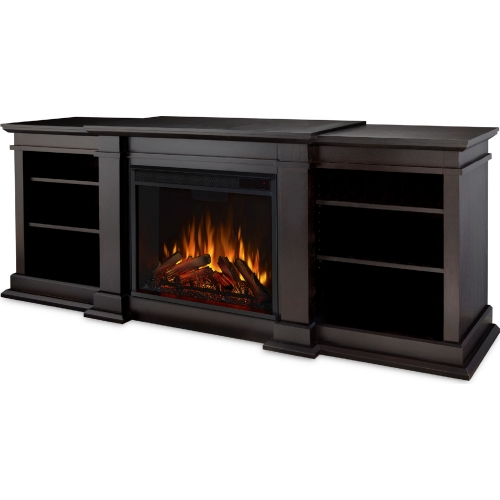 Fresno 72" TV Stand w/ Electric Fireplace in Dark Walnut