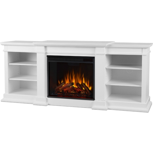 Fresno 72" TV Stand w/ Electric Fireplace in White