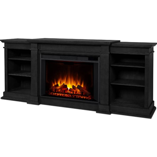 Eliot Grand 81" TV Stand w/ Electric Fireplace in Black