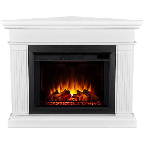 Kennedy Grand Corner Electric Fireplace in White