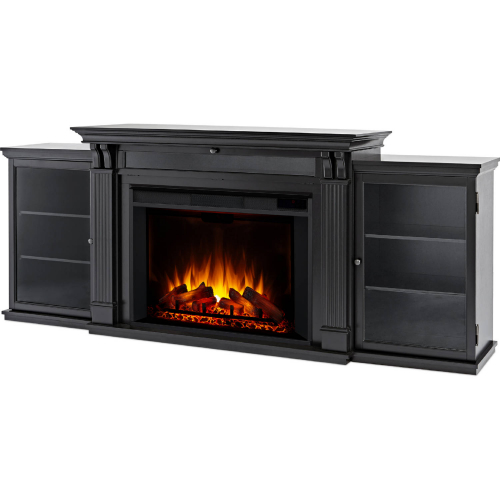 Tracey Grand 83" TV Stand w/ Electric Fireplace in Black