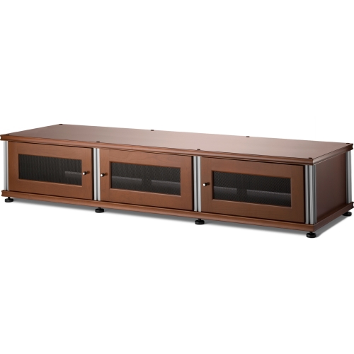 Synergy 133 Triple Width 65" AV Cabinet TV Stand in Cherry, Mesh Doors & Aluminum Frame