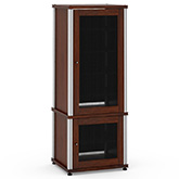 Synergy 603 60" Tall AV Cabinet Audio Rack in Walnut, Mesh Doors & Aluminum Frame