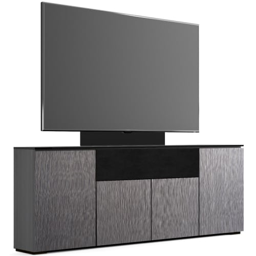 Seattle 345 85" Low Profile Wall Cabinet TV Stand & TV Mount in Textured Gray Oak