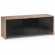 Barcelona 236 65" TV Stand AV Cabinet in Natural Walnut with Black Glass Doors