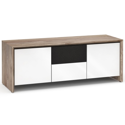 Barcelona 236 65" TV Stand AV Cabinet in Natural Walnut w/ Gloss White Doors