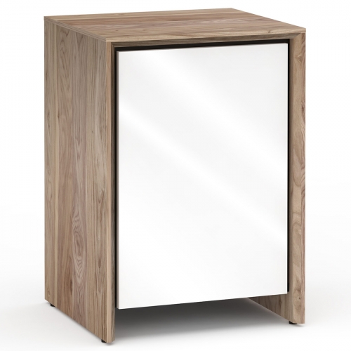 Barcelona 317 AV Cabinet in Natural Walnut w/ Gloss White Door