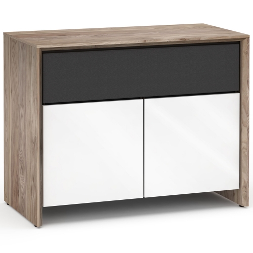 Barcelona 329 45" TV Stand AV Cabinet in Natural Walnut w/ Gloss White Doors