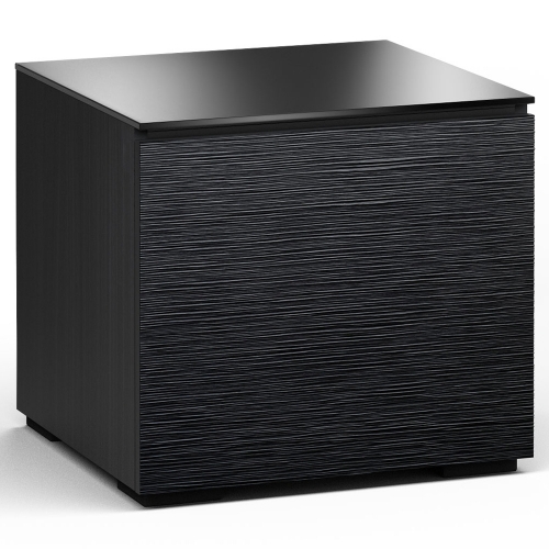 Chicago 217 AV Cabinet in Textured Black w/ Black Glass