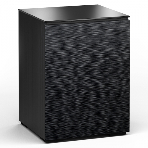 Chicago 317 AV Cabinet in Textured Black w/ Black Glass