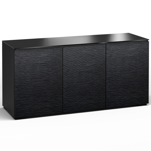 Chicago 337 65" TV Stand AV Cabinet in Textured Black w/ Black Glass