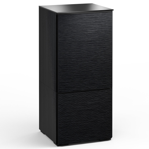 Chicago 517 AV Cabinet in Textured Black w/ Black Glass