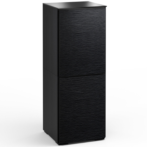 Chicago 617 AV Cabinet in Textured Black w/ Black Glass