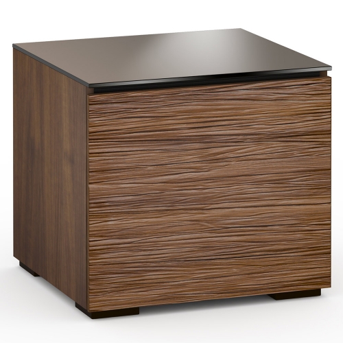 Denver 217SE Subwoofer Enclosure in Textured Walnut w/ Brown Glass Top