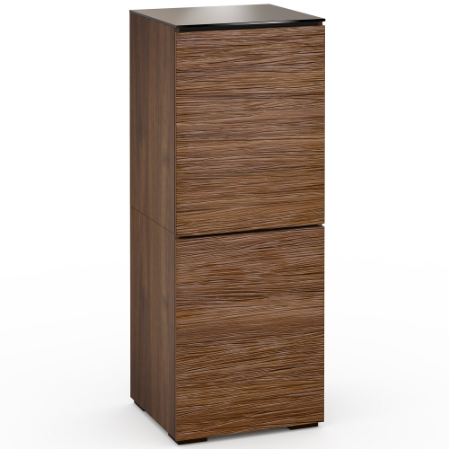 Denver 617 AV Cabinet in Textured Walnut w/ Brown Glass Top