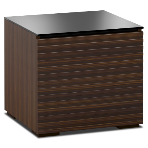 Zurich 217SE Subwoofer Enclosure in Linear Texture Brown w/ Black Glass Top