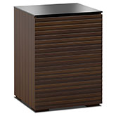 Zurich 317 AV Cabinet in Linear Texture Brown w/ Black Glass Top