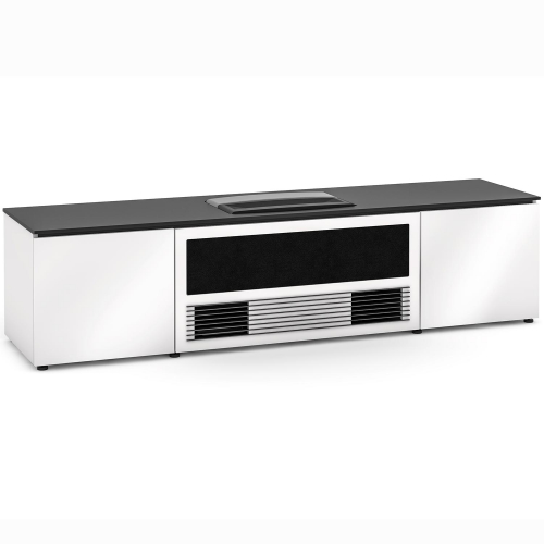 Miami 245 86" Cabinet in Gloss Warm White & Black for Hisense UST L5G Projector