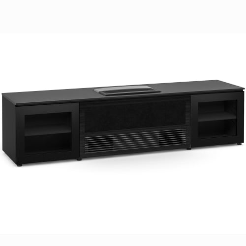 Oslo 245 86" Cabinet in Black Glass, Black Oak & Black for Hisense UST L5G Projector