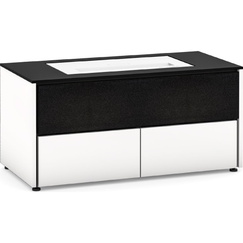 Miami 229 44" Credenza Cabinet in Gloss Warm White for LG 4K UHD Cinebeam Projector