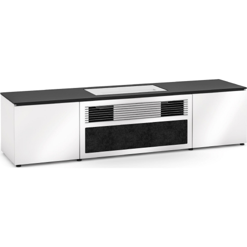 Miami 245S 85" Credenza Cabinet in Gloss Warm White for LG 4K UHD Cinebeam Projector