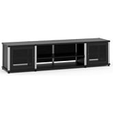 Synergy 248 Quad Width 87" AV Cabinet TV Stand in Black Oak  Aluminum Frame