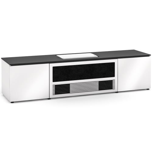 Miami 85" 245 Cabinet Gloss Warm White & Brown Glass for Samsung SP-LSP9TF UST Projector