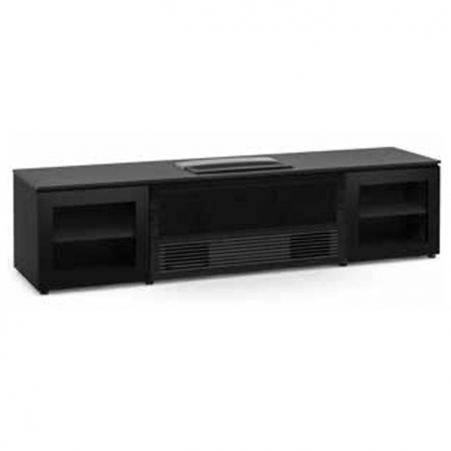 Oslo 245 85" Cabinet in Black Glass & Black Oak for integrated Hisense UST PX1 Projector