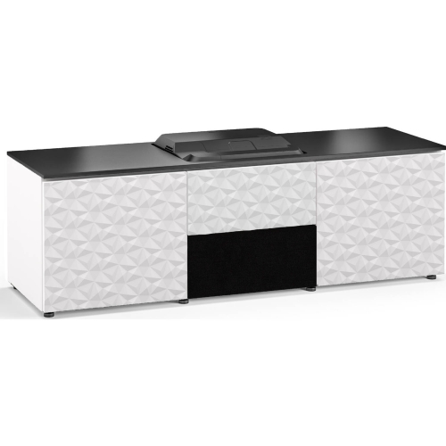 Milan 236 66" Credenza Cabinet in Gloss White & Black for Epson HD 3LCD Projector