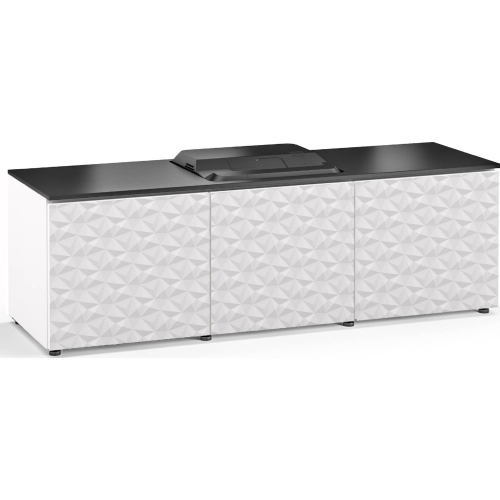 Milan 237 66" Credenza Cabinet in Gloss White & Black for Epson HD 3LCD Projector