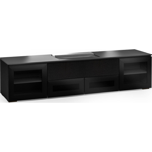 Oslo 245 85" Credenda Cabinet in Black Glass for Hisense UST 4K HD Laser Projector