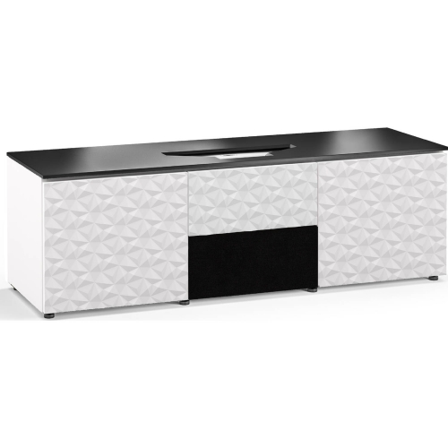 Milan 236 66" Credenza Cabinet in Gloss White & Black for Vivitek UST Laser Projector