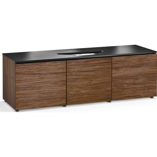 Denver 237 66" Credenza Cabinet in Walnut & Black for Vivitek UST Laser Projector