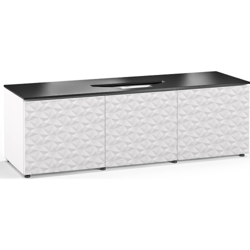 Milan 237 66" Credenza Cabinet in Gloss White & Black for Vivitek UST Laser Projector