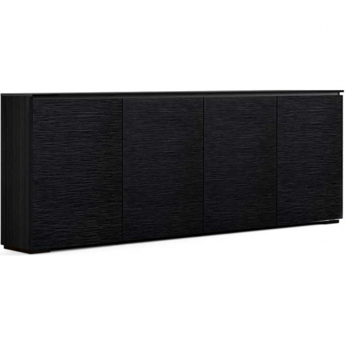 Chicago 347 88" Low Profile Wall Cabinet TV Stand w/ Mount in Textured Black w/ Black Top