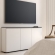 Miami 337 64" Low Profile Wall Cabinet TV Stand in Gloss Warm White with Black Top