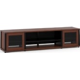 Synergy 248 Quad Width 87" AV Cabinet TV Stand in Cherry, Mesh Doors & Black Frame