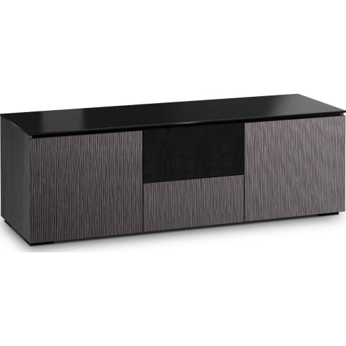 Seattle 236 64" TV Stand in Gray Oak & Black Glass