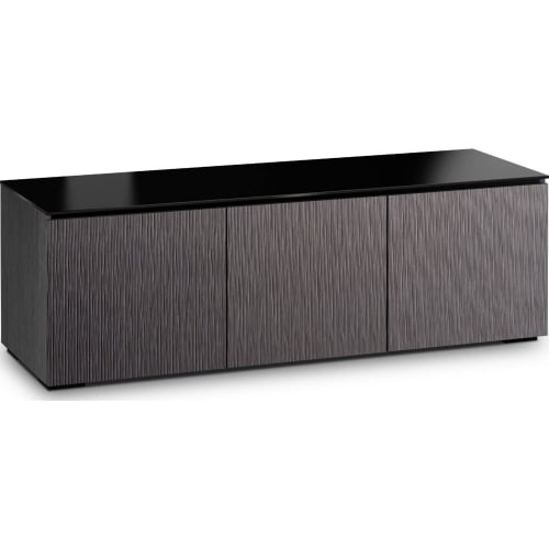 Seattle 237 64" TV Stand in Gray Oak & Black Glass