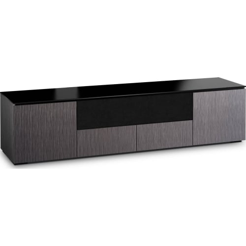 Seattle 245 85" TV Stand in Gray Oak & Black Glass