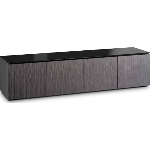 Seattle 247 85" TV Stand in Gray Oak & Black Glass