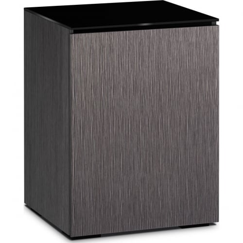 Seattle 317 AV Cabinet in Gray Oak & Black Glass